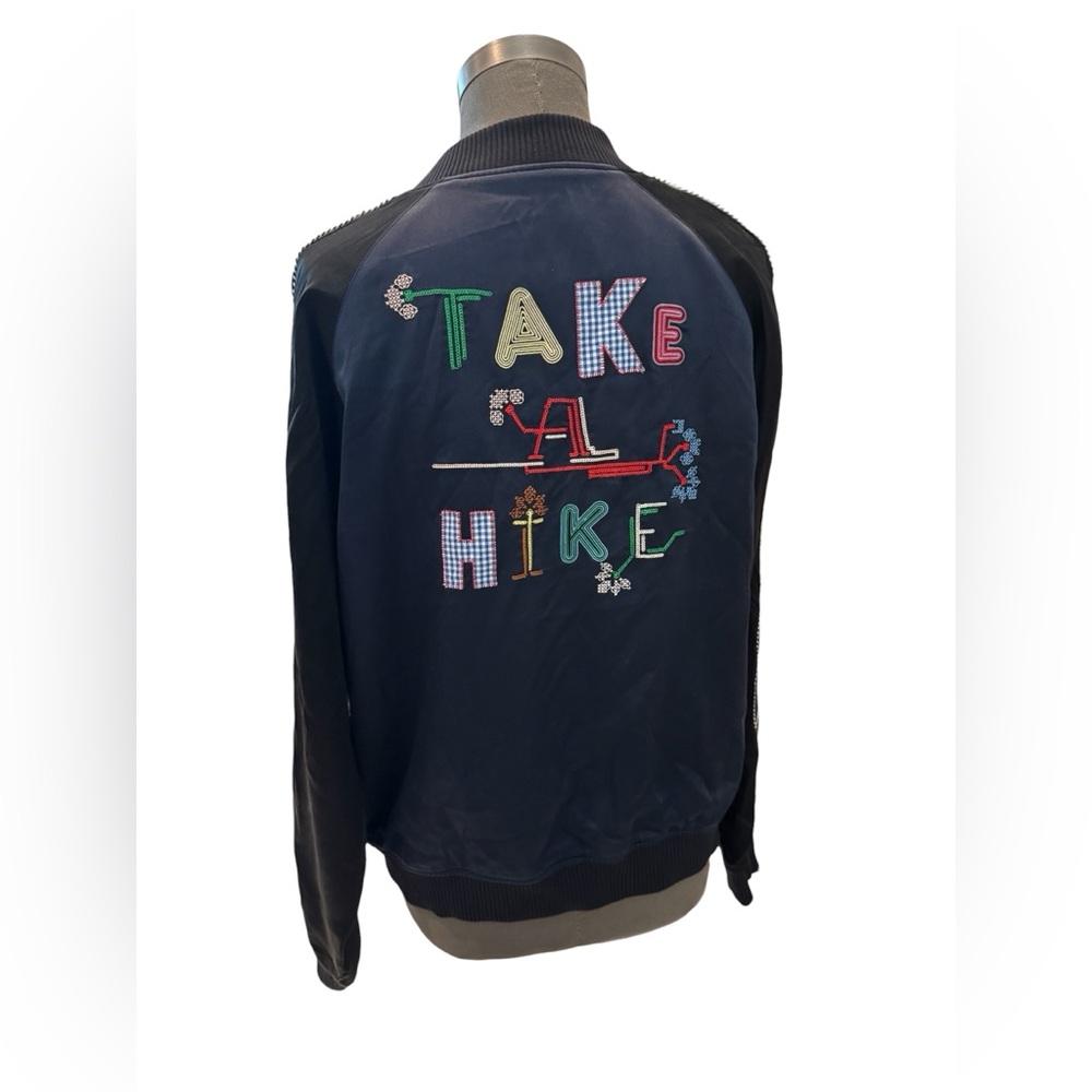 Opening Ceremony Take A Hike Reversible Silk Bomber Jacket L